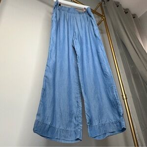 ON 34th Lyocell denim jean look flowy pants wide leg